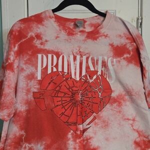 Gildan Red Tie-Dye Kids Tee with Heart Graphic